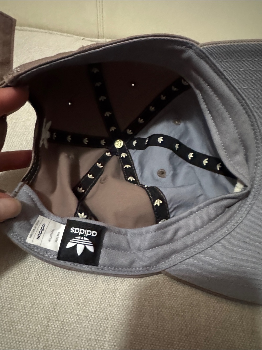 Like New Adidas Baseball Style Cap-Brown-White Stitched Logo-Adjustable-Cotton - Picture 10 of 14